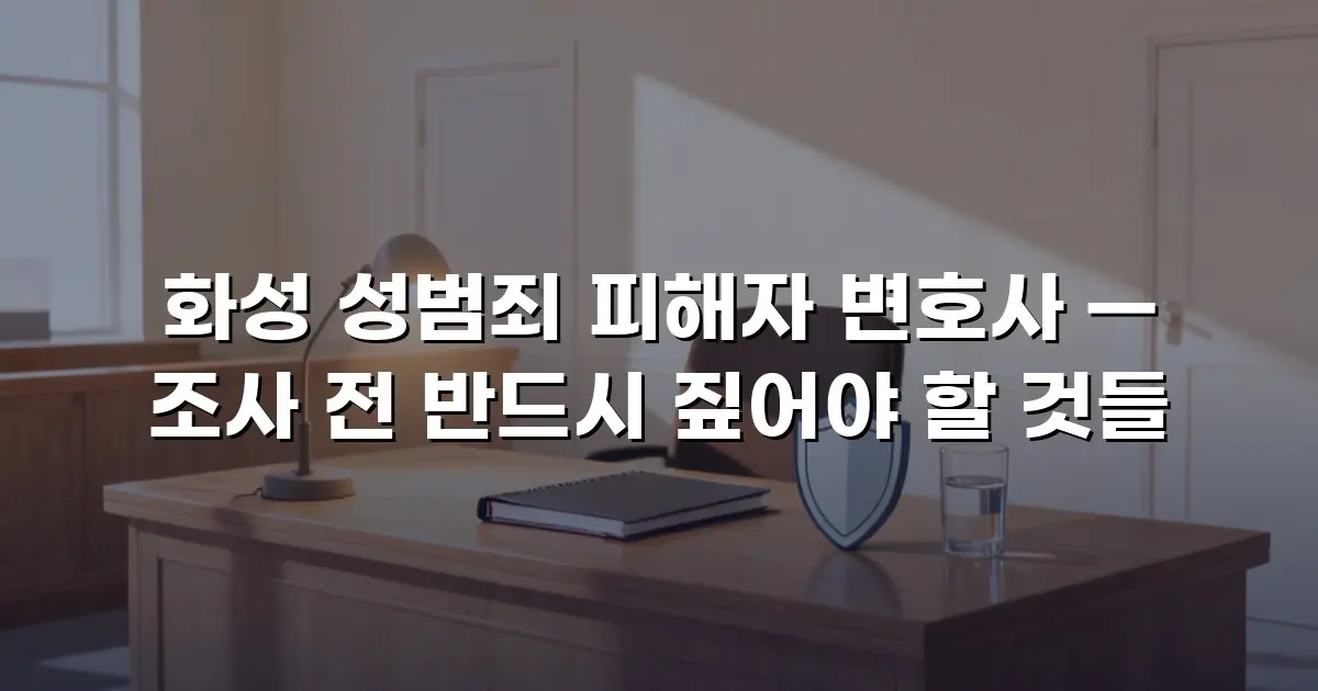 화성 성범죄 피해자 변호사 — 조사 전 반드시 짚어야 할 것들