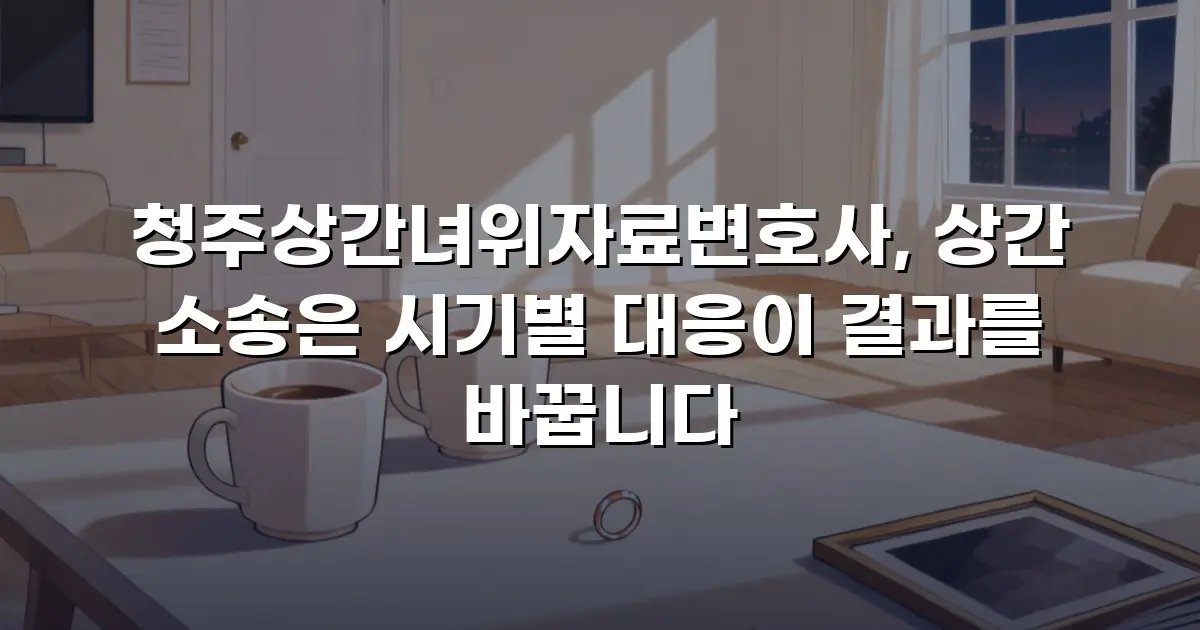 청주상간녀위자료변호사, 상간 소송은 시기별 대응이 결과를 바꿉니다