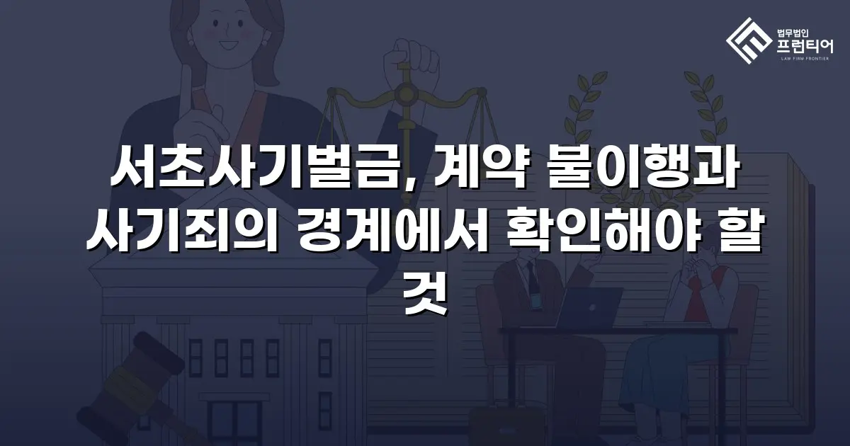 서초사기벌금, 계약 불이행과 사기죄의 경계에서 확인해야 할 것