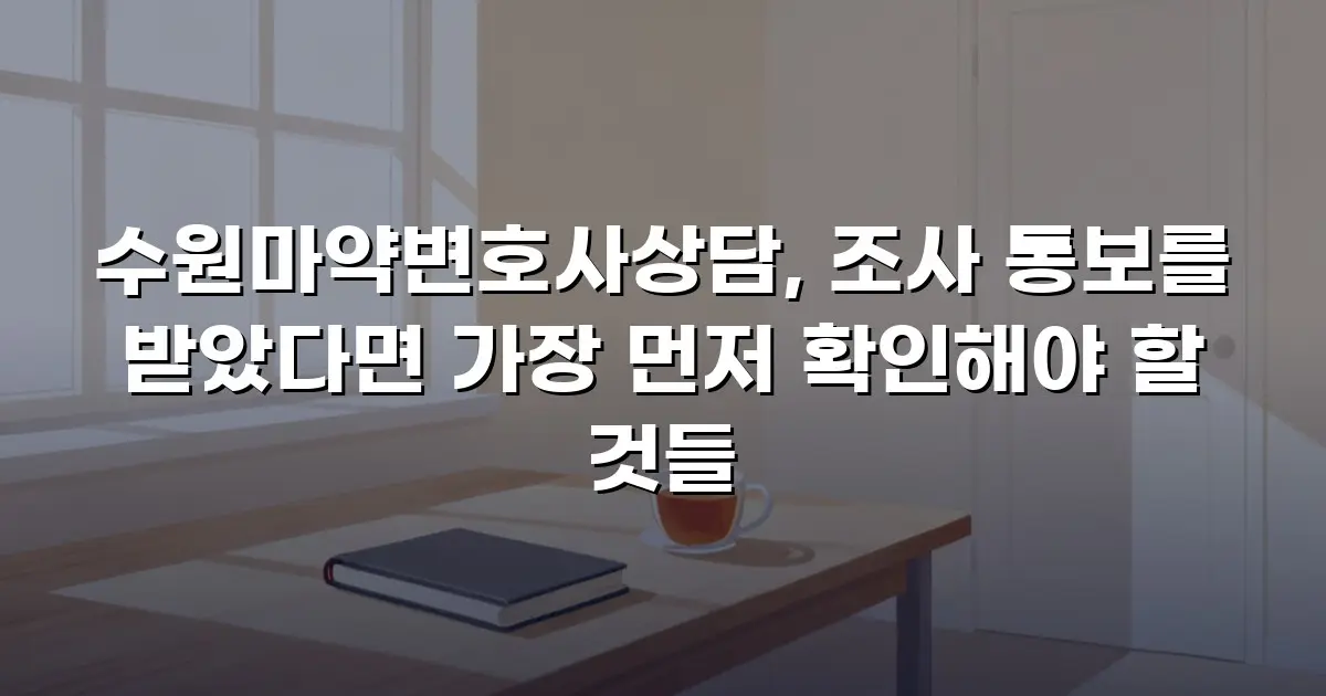 수원마약변호사상담, 조사 통보를 받았다면 가장 먼저 확인해야 할 것들