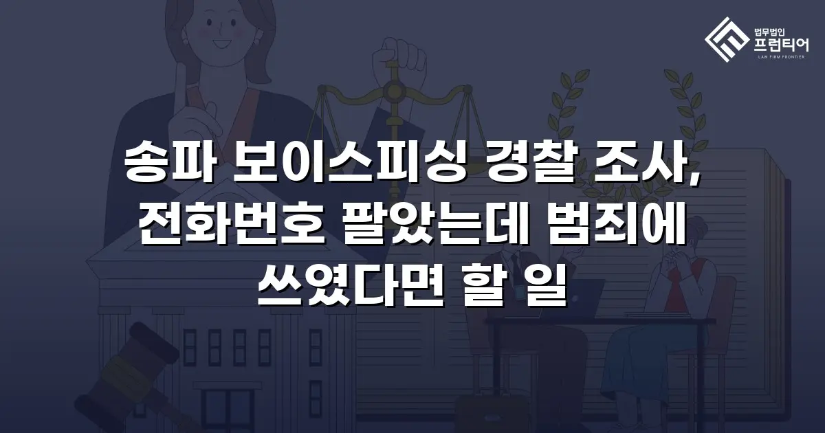 송파 보이스피싱 경찰 조사, 전화번호 팔았는데 범죄에 쓰였다면 할 일