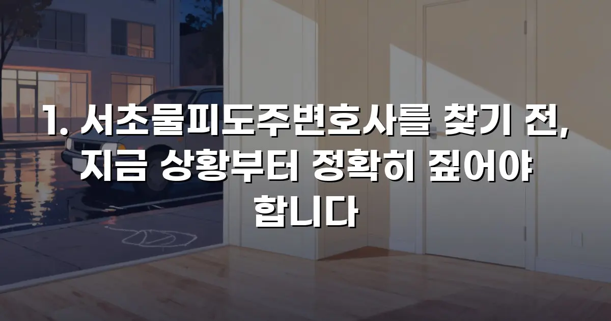 서초물피도주변호사를 찾기 전, 지금 상황부터 정확히 짚어야 합니다
