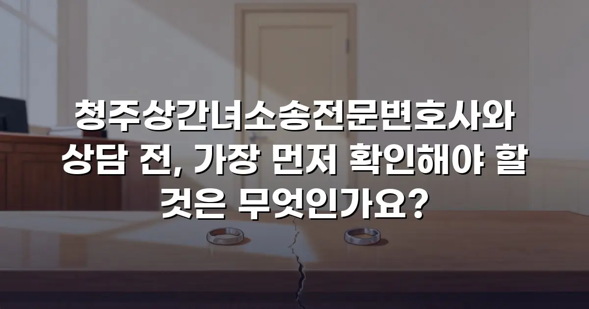 청주상간녀소송전문변호사와 상담 전, 가장 먼저 확인해야 할 것은 무엇인가요?
