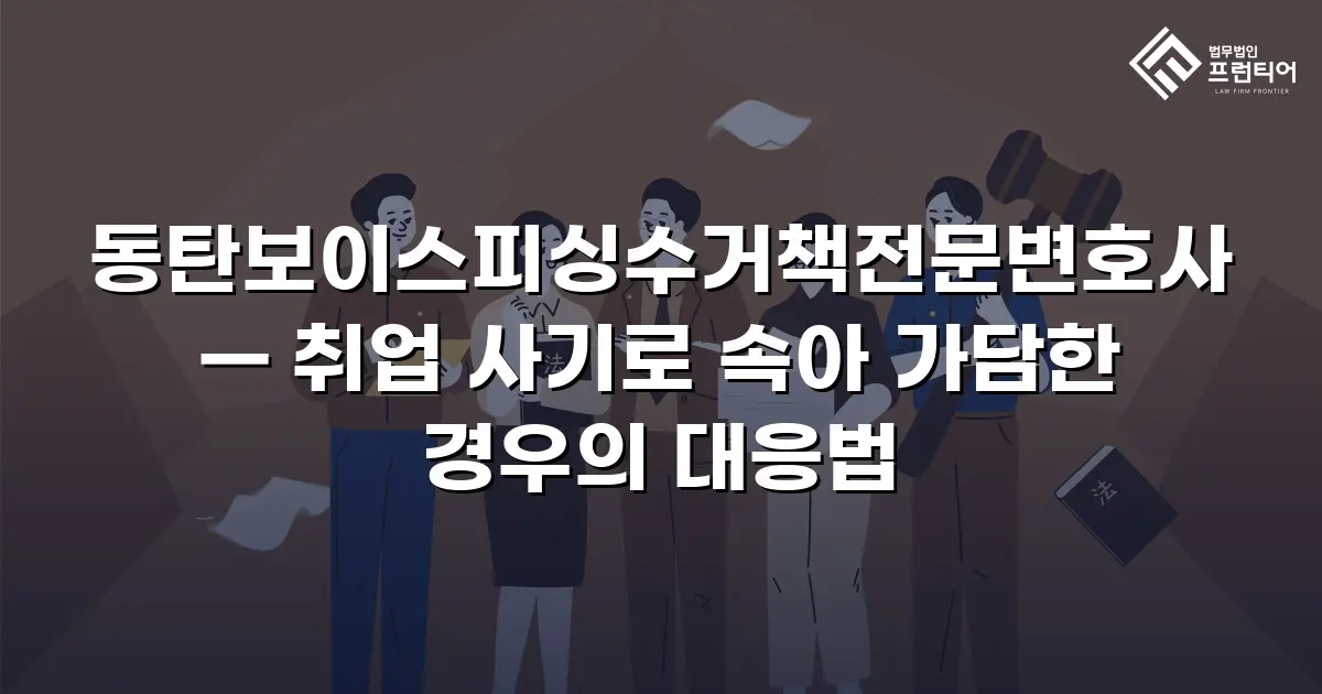 동탄보이스피싱수거책전문변호사 — 취업 사기로 속아 가담한 경우의 대응법