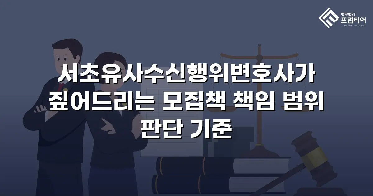 서초유사수신행위변호사가 짚어드리는 모집책 책임 범위 판단 기준