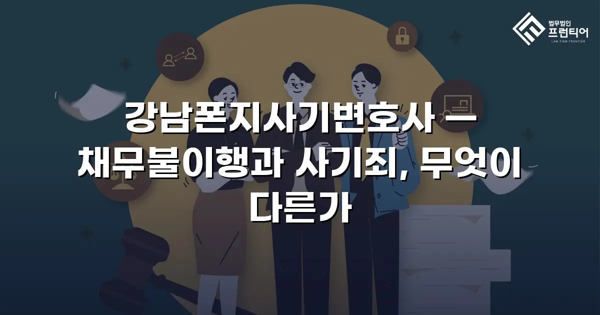 강남폰지사기변호사 — 채무불이행과 사기죄, 무엇이 다른가