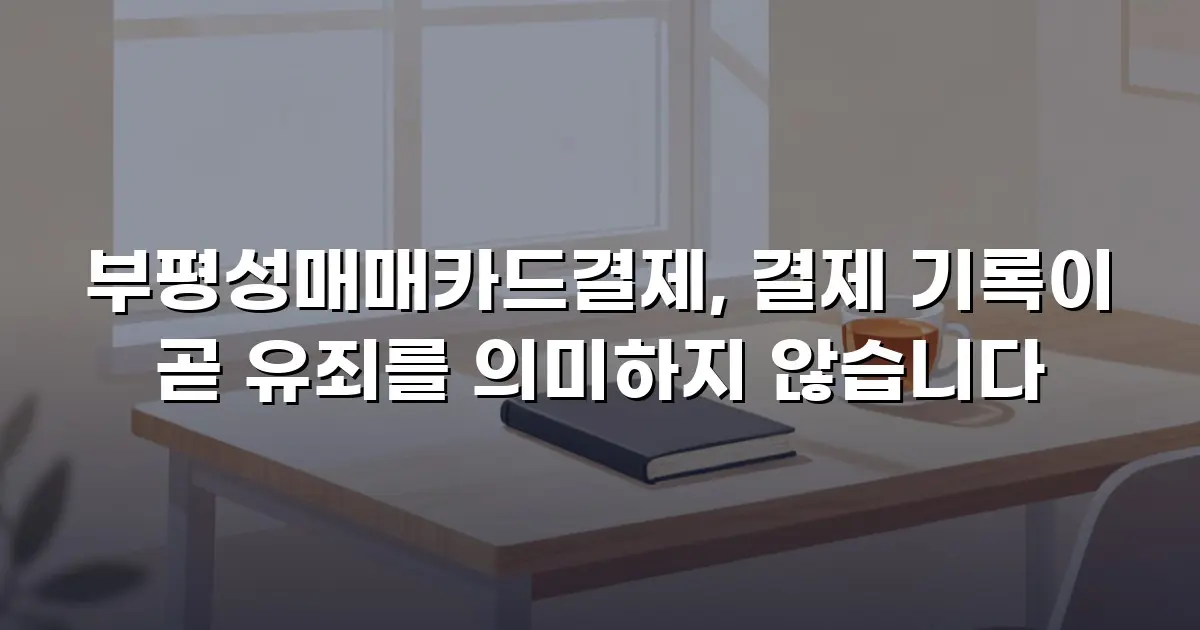 부평성매매카드결제, 결제 기록이 곧 유죄를 의미하지 않습니다