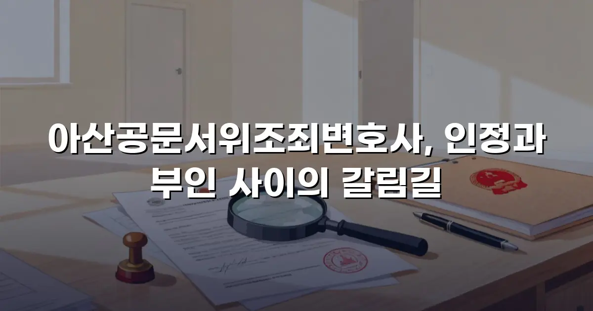 아산공문서위조죄변호사, 인정과 부인 사이의 갈림길