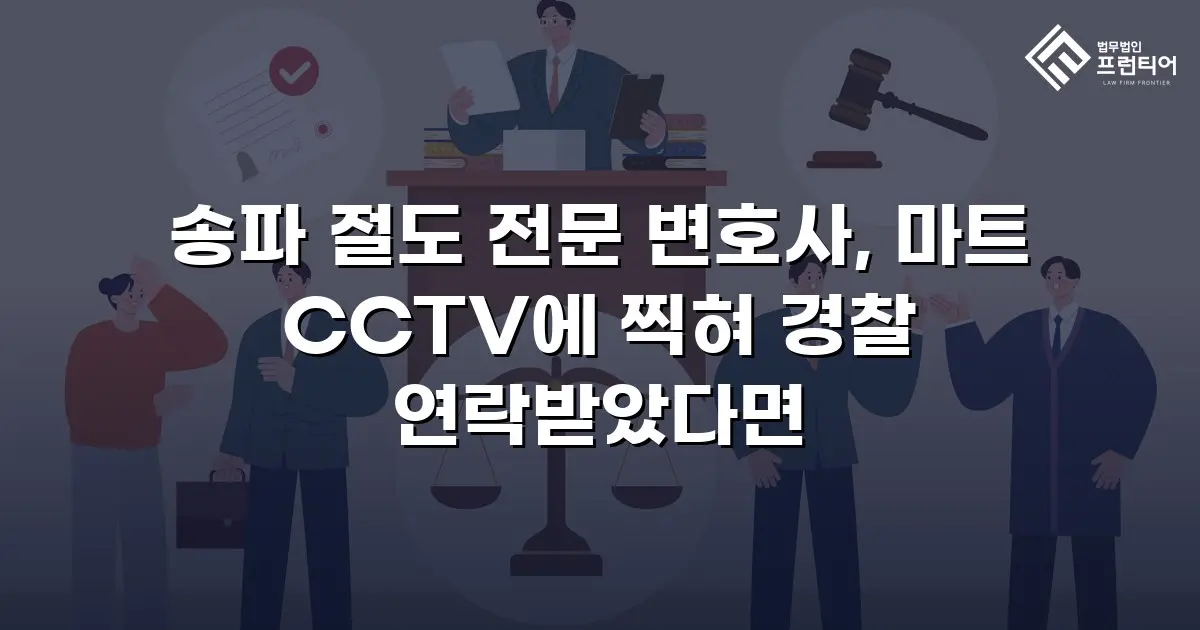 송파 절도 전문 변호사, 마트 CCTV에 찍혀 경찰 연락받았다면