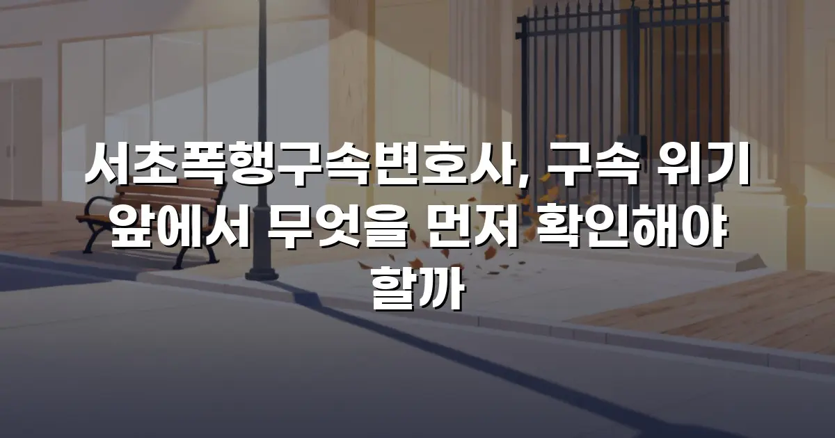 서초폭행구속변호사, 구속 위기 앞에서 무엇을 먼저 확인해야 할까