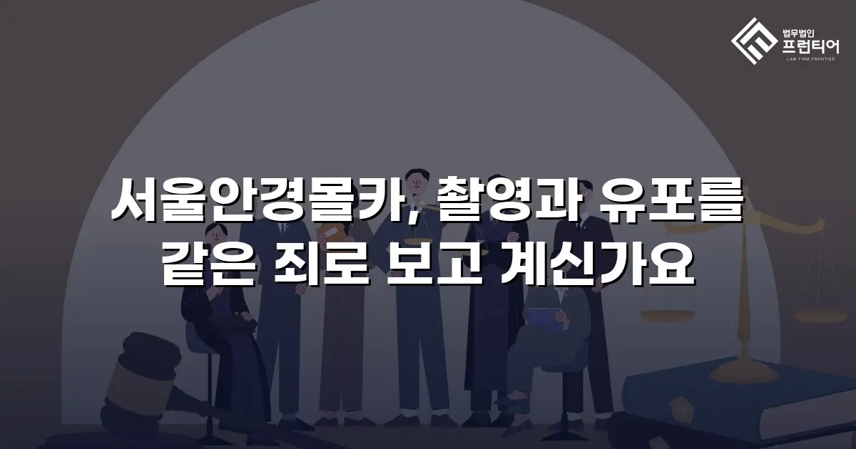 서울안경몰카, 촬영과 유포를 같은 죄로 보고 계신가요