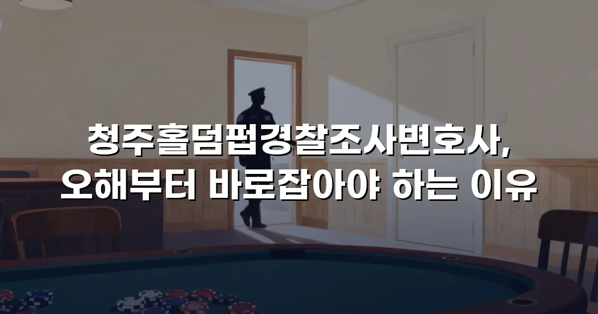 청주홀덤펍경찰조사변호사, 오해부터 바로잡아야 하는 이유
