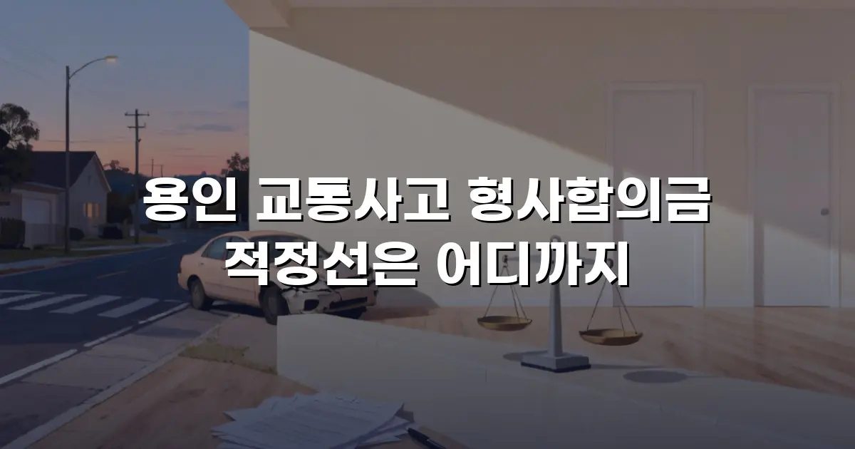용인 교통사고 형사합의금 적정선은 어디까지