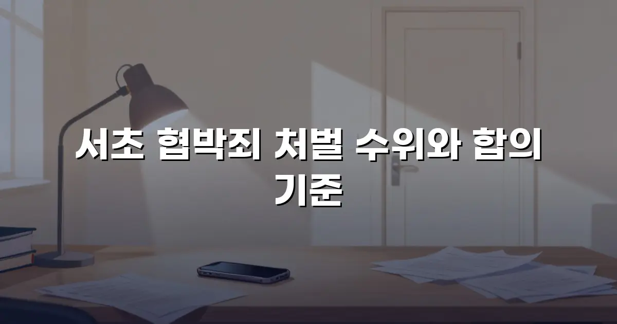 서초 협박죄 처벌 수위와 합의 기준