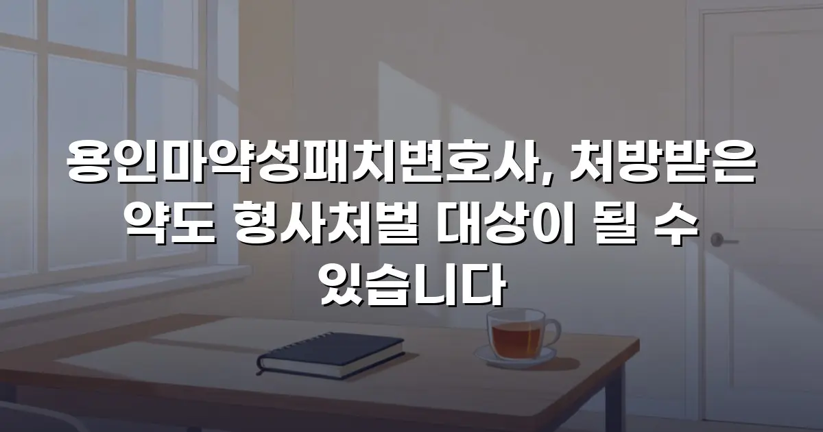 용인마약성패치변호사, 처방받은 약도 형사처벌 대상이 될 수 있습니다