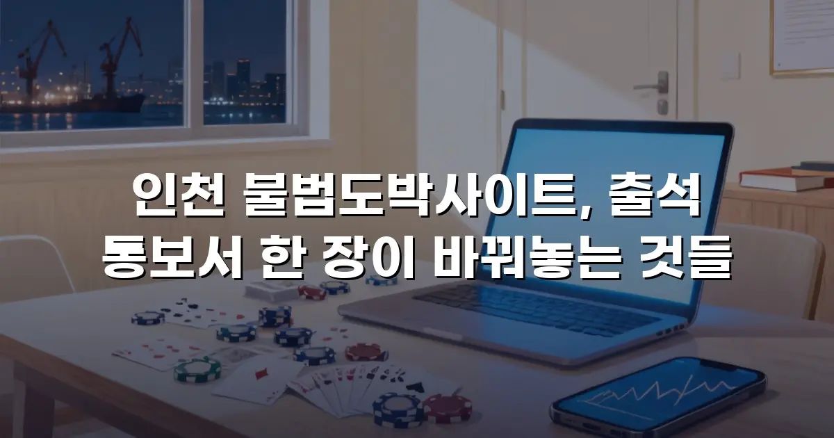 인천 불법도박사이트, 출석 통보서 한 장이 바꿔놓는 것들