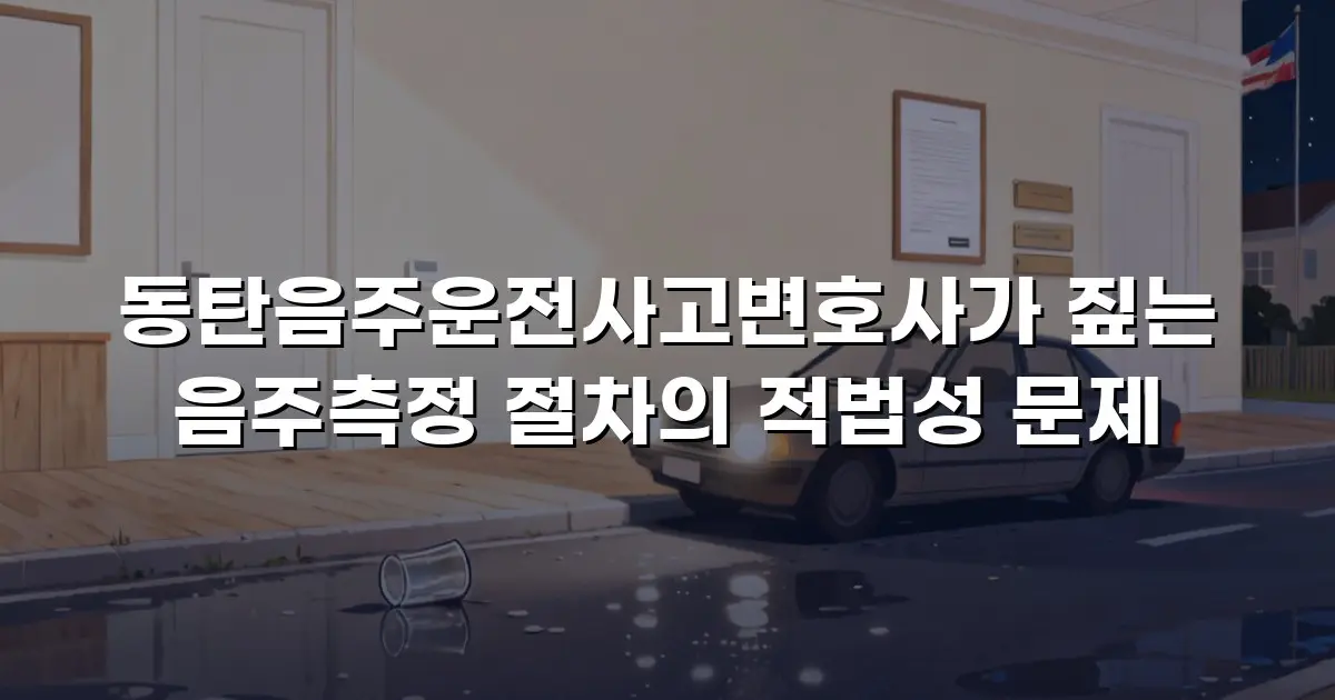 동탄음주운전사고변호사가 짚는 음주측정 절차의 적법성 문제