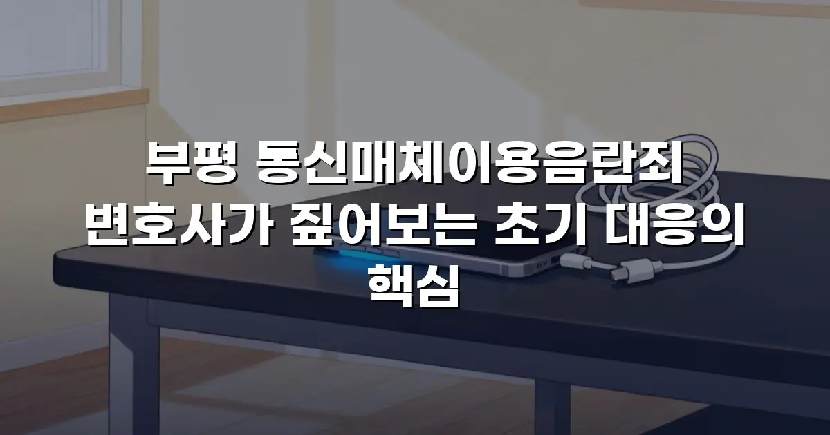 부평 통신매체이용음란죄 변호사가 짚어보는 초기 대응의 핵심