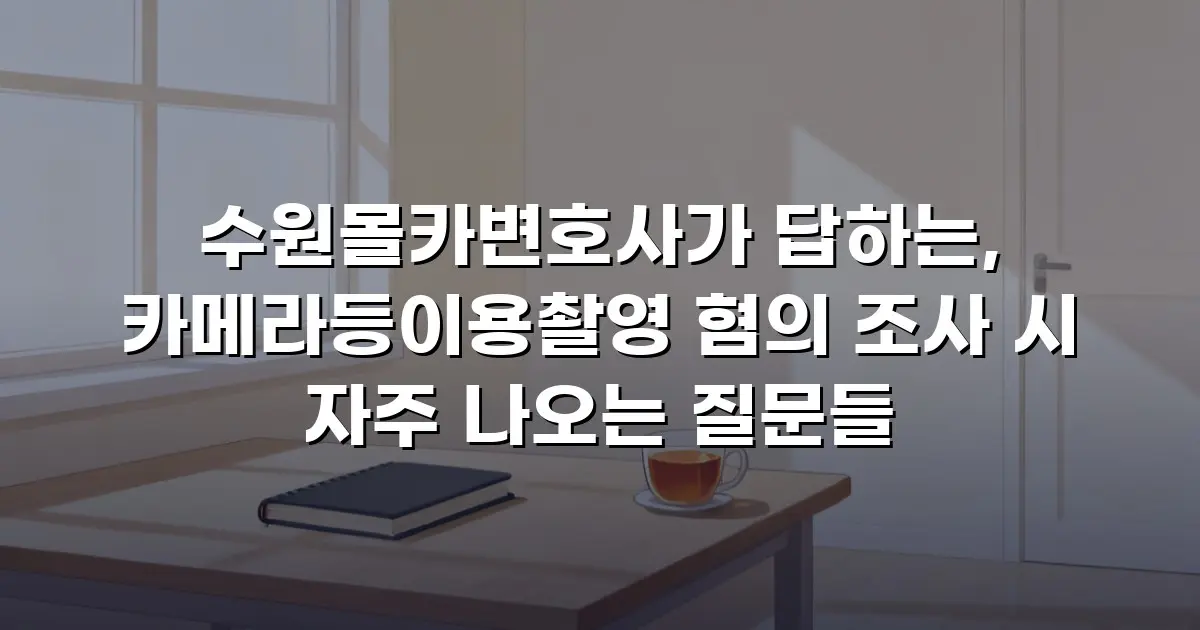 수원몰카변호사가 답하는, 카메라등이용촬영 혐의 조사 시 자주 나오는 질문들