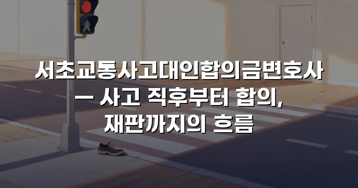 서초교통사고대인합의금변호사 — 사고 직후부터 합의, 재판까지의 흐름