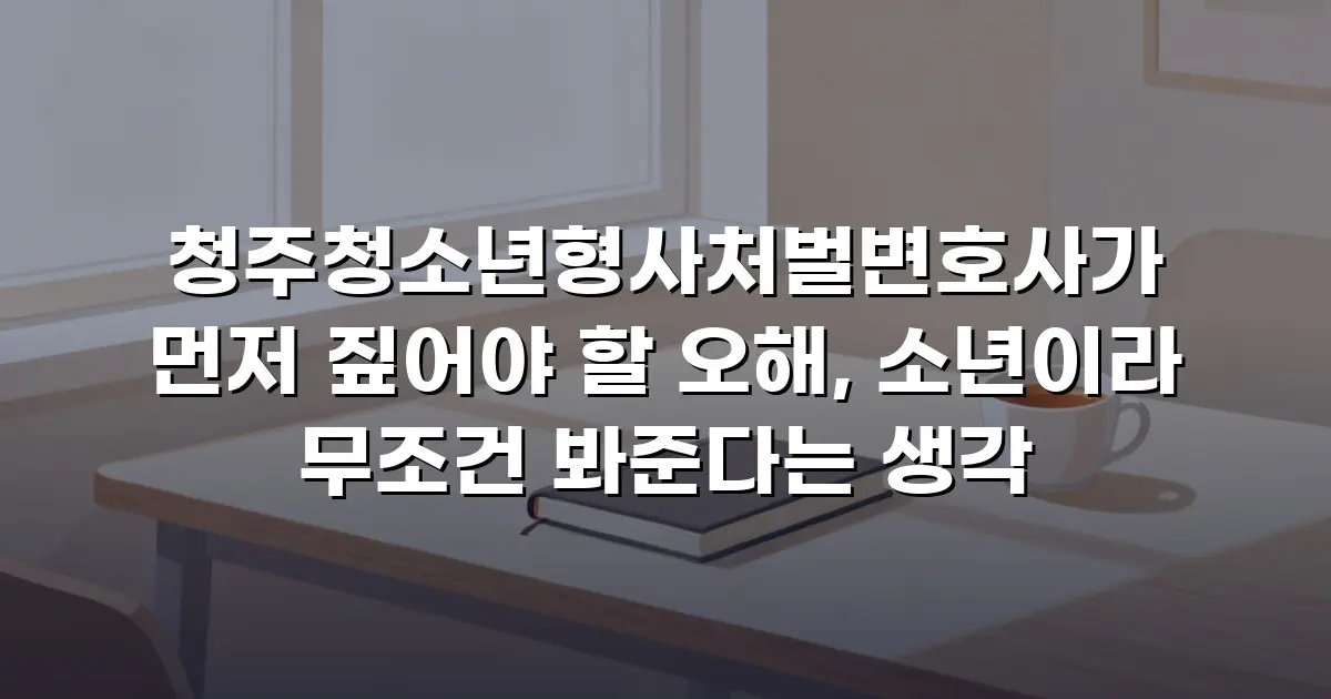 청주청소년형사처벌변호사가 먼저 짚어야 할 오해, 소년이라 무조건 봐준다는 생각