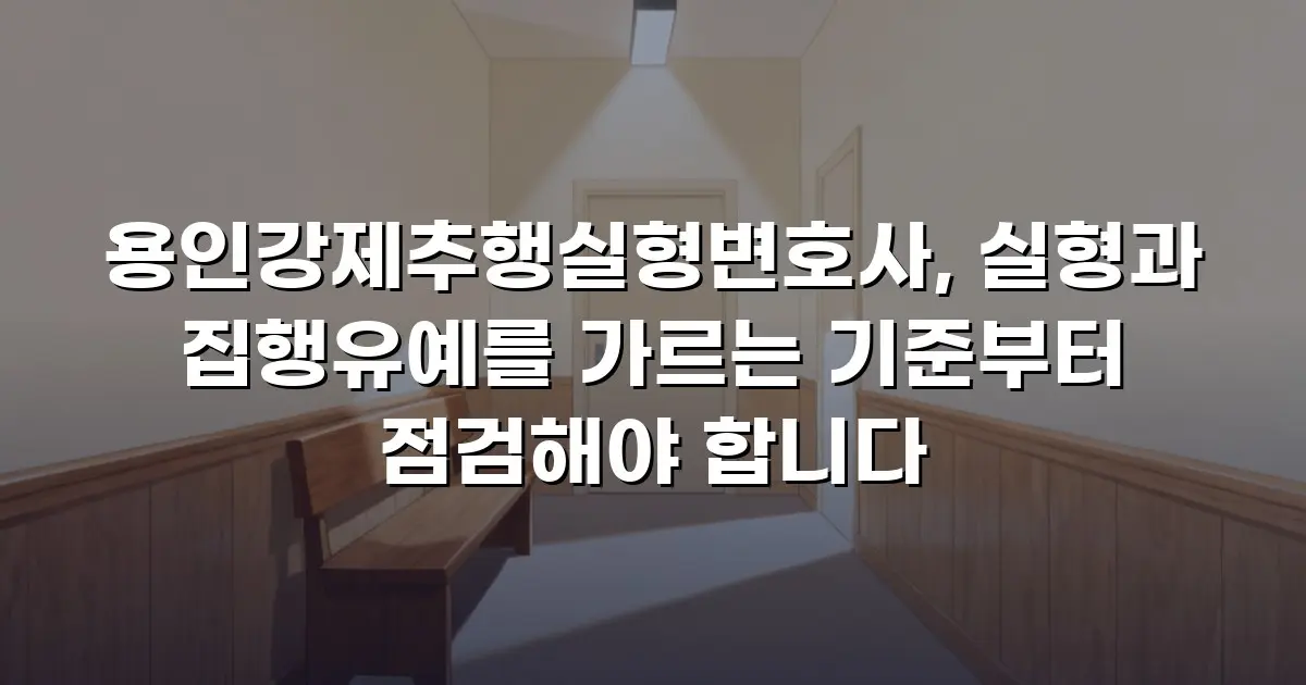용인강제추행실형변호사, 실형과 집행유예를 가르는 기준부터 점검해야 합니다