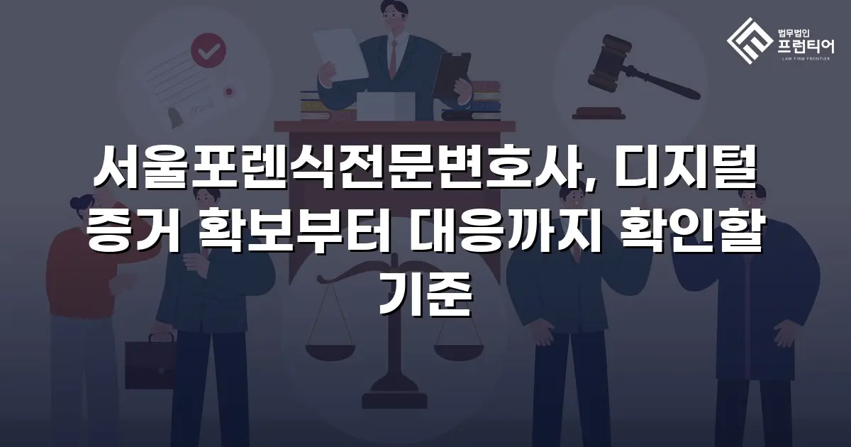 서울포렌식전문변호사, 디지털 증거 확보부터 대응까지 확인할 기준