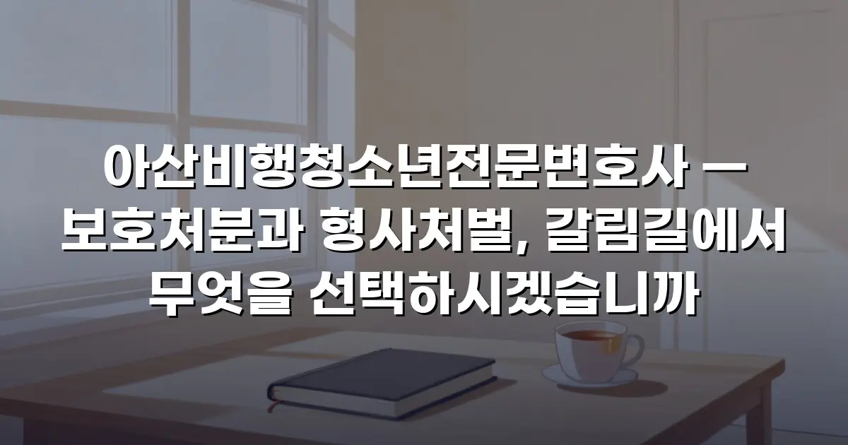 아산비행청소년전문변호사 — 보호처분과 형사처벌, 갈림길에서 무엇을 선택하시겠습니까