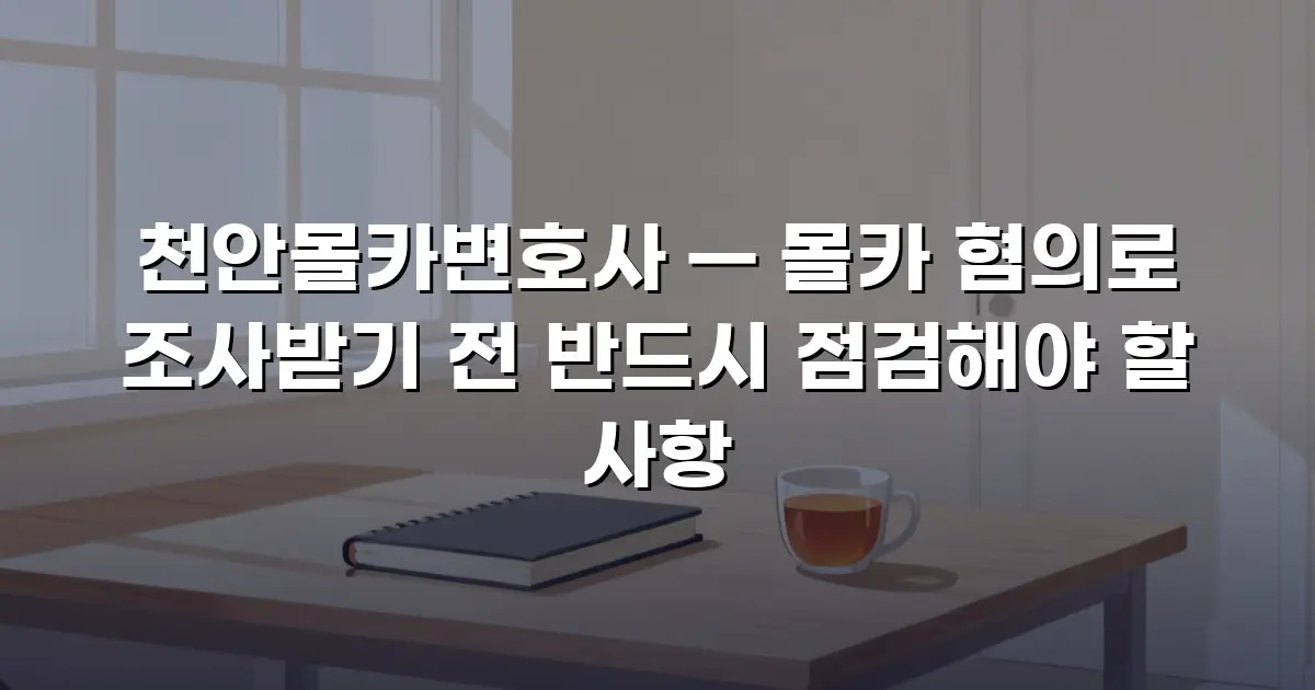 천안몰카변호사 — 몰카 혐의로 조사받기 전 반드시 점검해야 할 사항