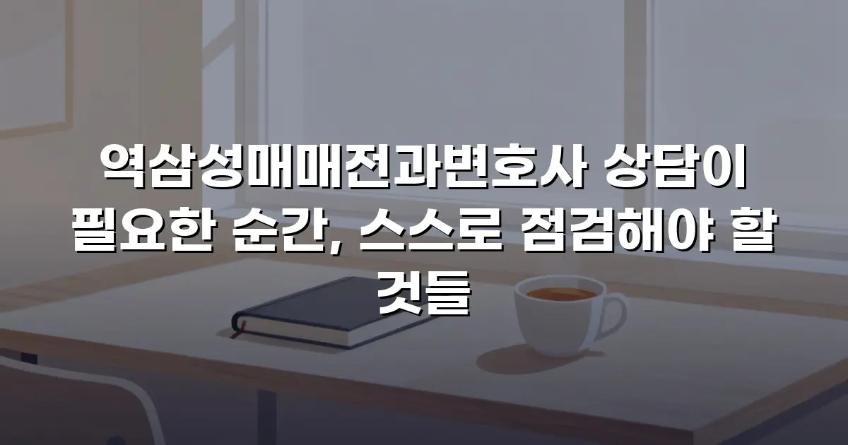 역삼성매매전과변호사 상담이 필요한 순간, 스스로 점검해야 할 것들