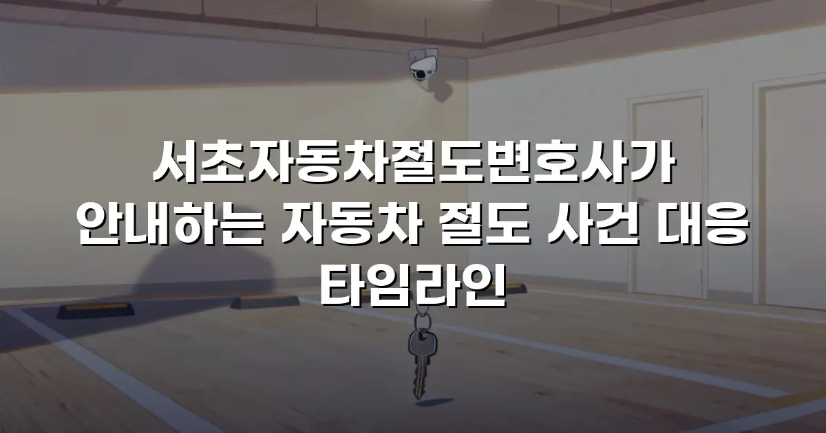 서초자동차절도변호사가 안내하는 자동차 절도 사건 대응 타임라인