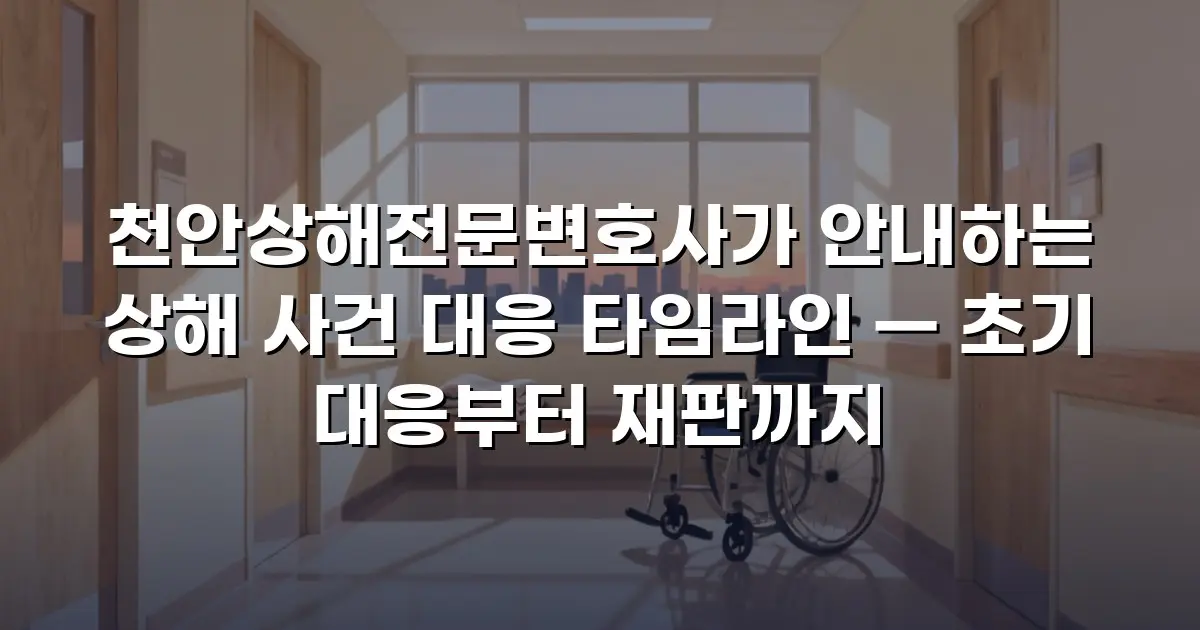 천안상해전문변호사가 안내하는 상해 사건 대응 타임라인 — 초기 대응부터 재판까지