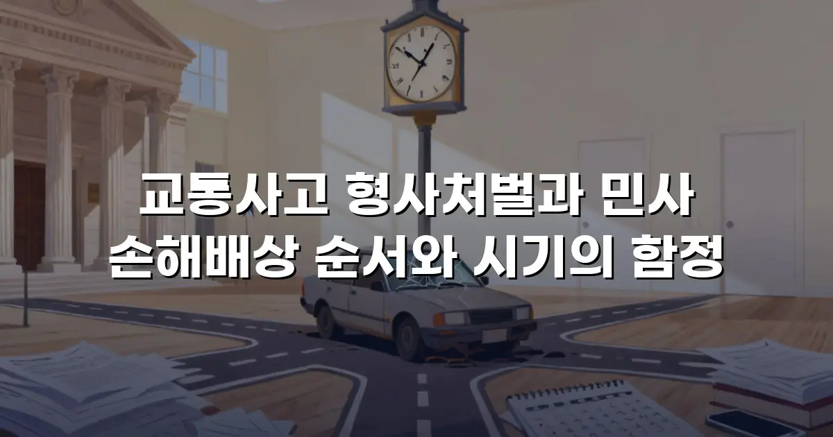 교통사고 형사처벌과 민사 손해배상 순서와 시기의 함정
