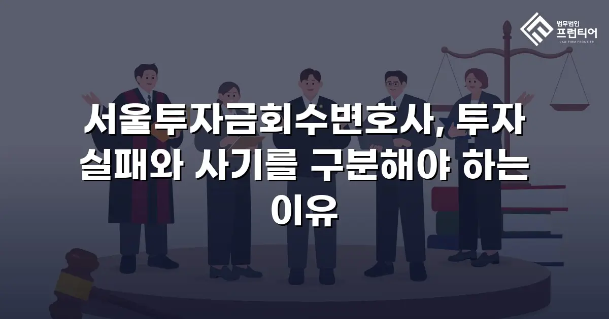 서울투자금회수변호사, 투자 실패와 사기를 구분해야 하는 이유