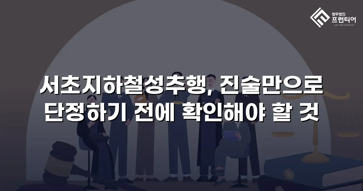 서초지하철성추행, 진술만으로 단정하기 전에 확인해야 할 것