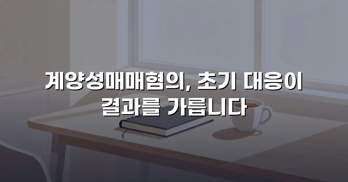 계양성매매혐의, 초기 대응이 결과를 가릅니다