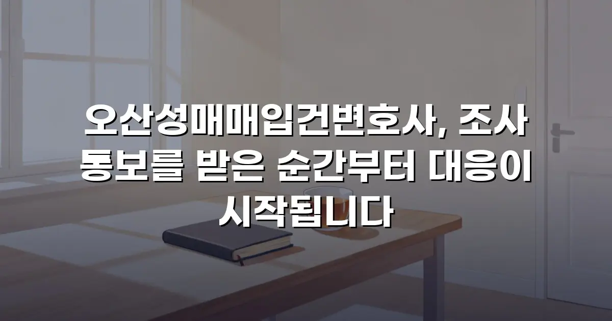 오산성매매입건변호사, 조사 통보를 받은 순간부터 대응이 시작됩니다