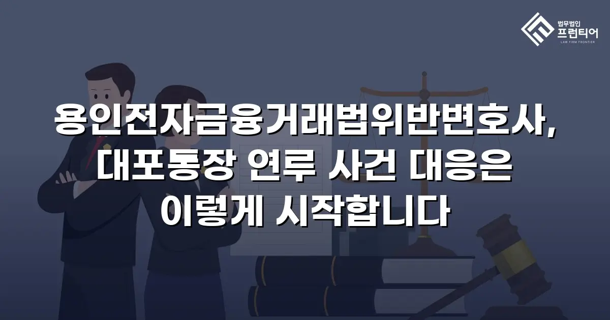 용인전자금융거래법위반변호사, 대포통장 연루 사건 대응은 이렇게 시작합니다