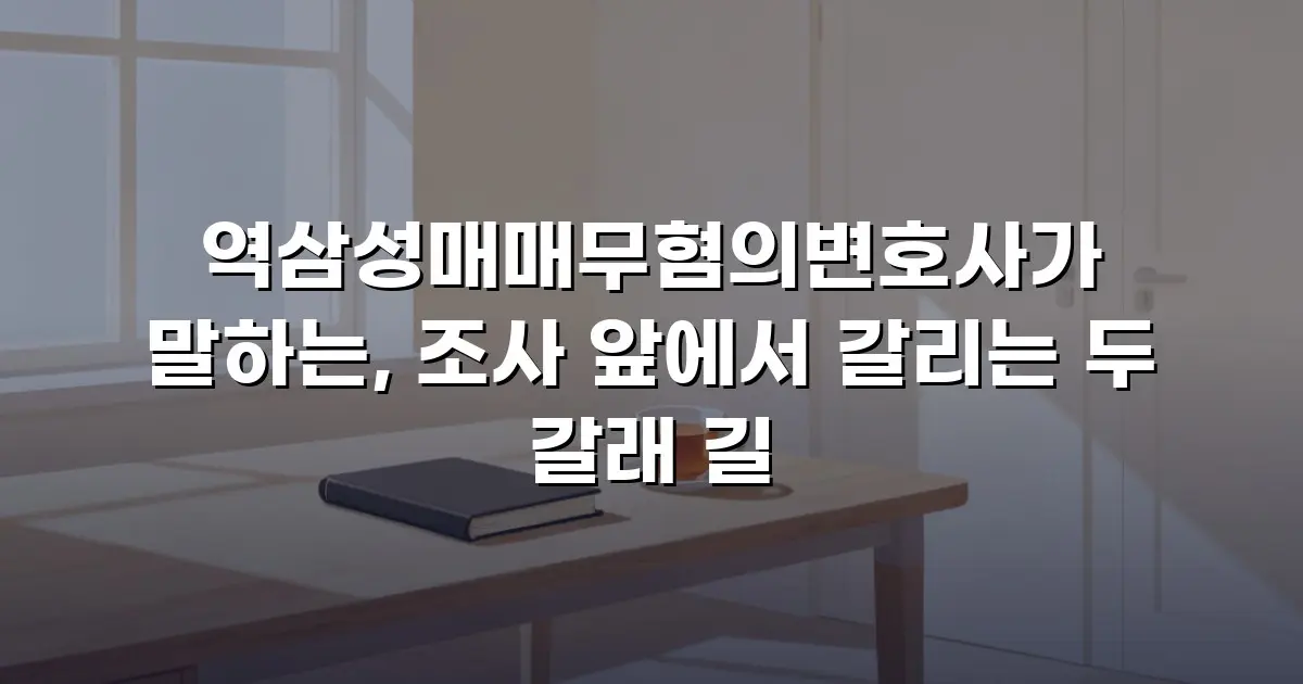 역삼성매매무혐의변호사가 말하는, 조사 앞에서 갈리는 두 갈래 길