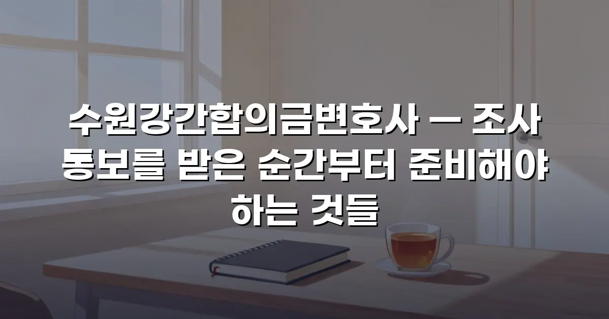 수원강간합의금변호사 — 조사 통보를 받은 순간부터 준비해야 하는 것들