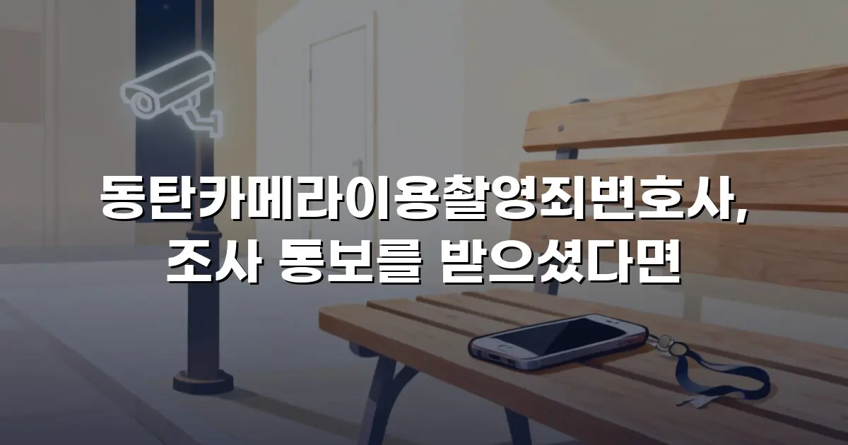 동탄카메라이용촬영죄변호사, 조사 통보를 받으셨다면