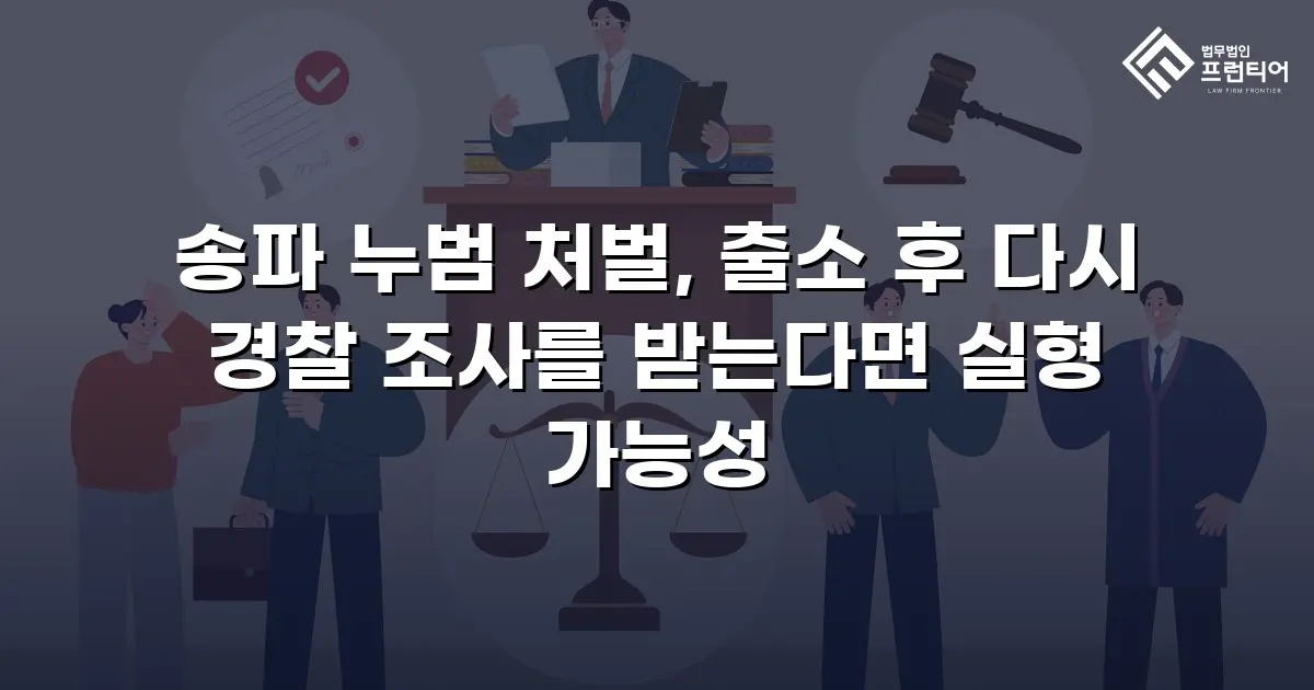 송파 누범 처벌, 출소 후 다시 경찰 조사를 받는다면 실형 가능성