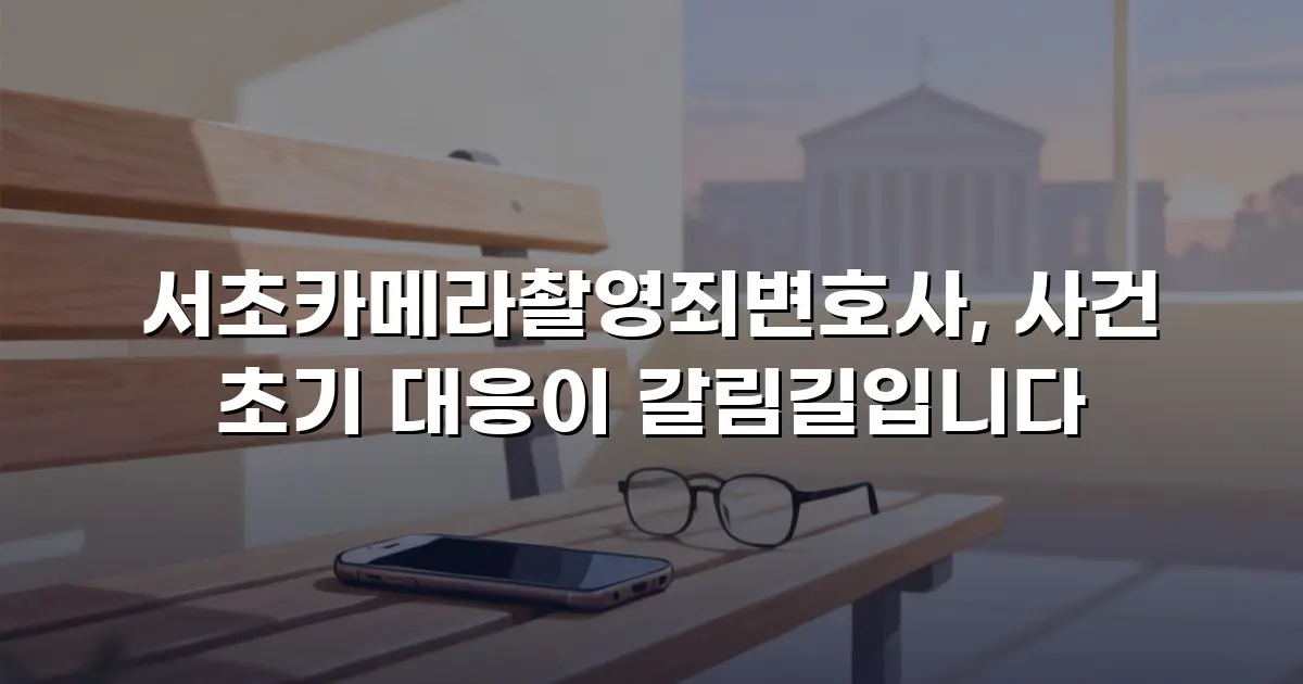 서초카메라촬영죄변호사, 사건 초기 대응이 갈림길입니다