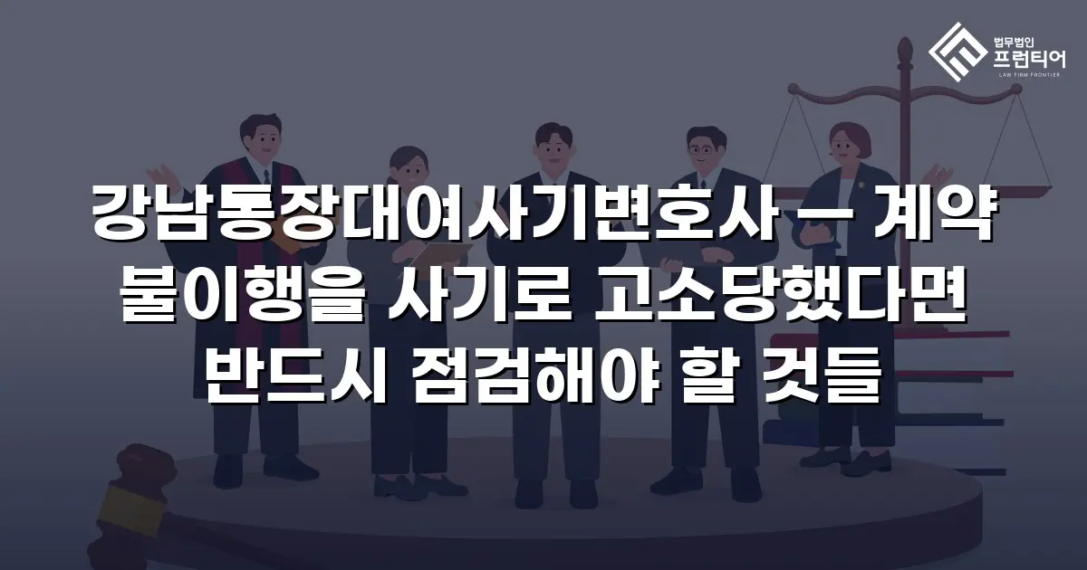 강남통장대여사기변호사 — 계약 불이행을 사기로 고소당했다면 반드시 점검해야 할 것들