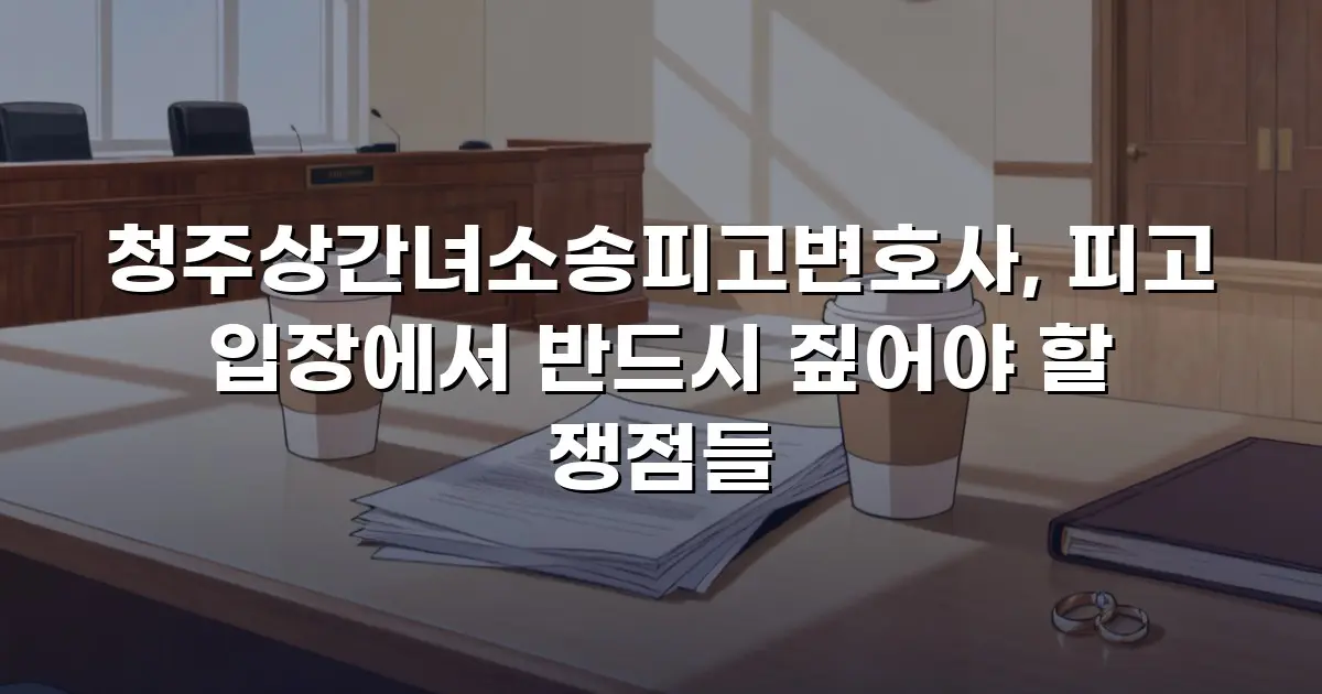 청주상간녀소송피고변호사, 피고 입장에서 반드시 짚어야 할 쟁점들