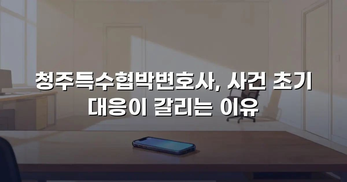청주특수협박변호사, 사건 초기 대응이 갈리는 이유