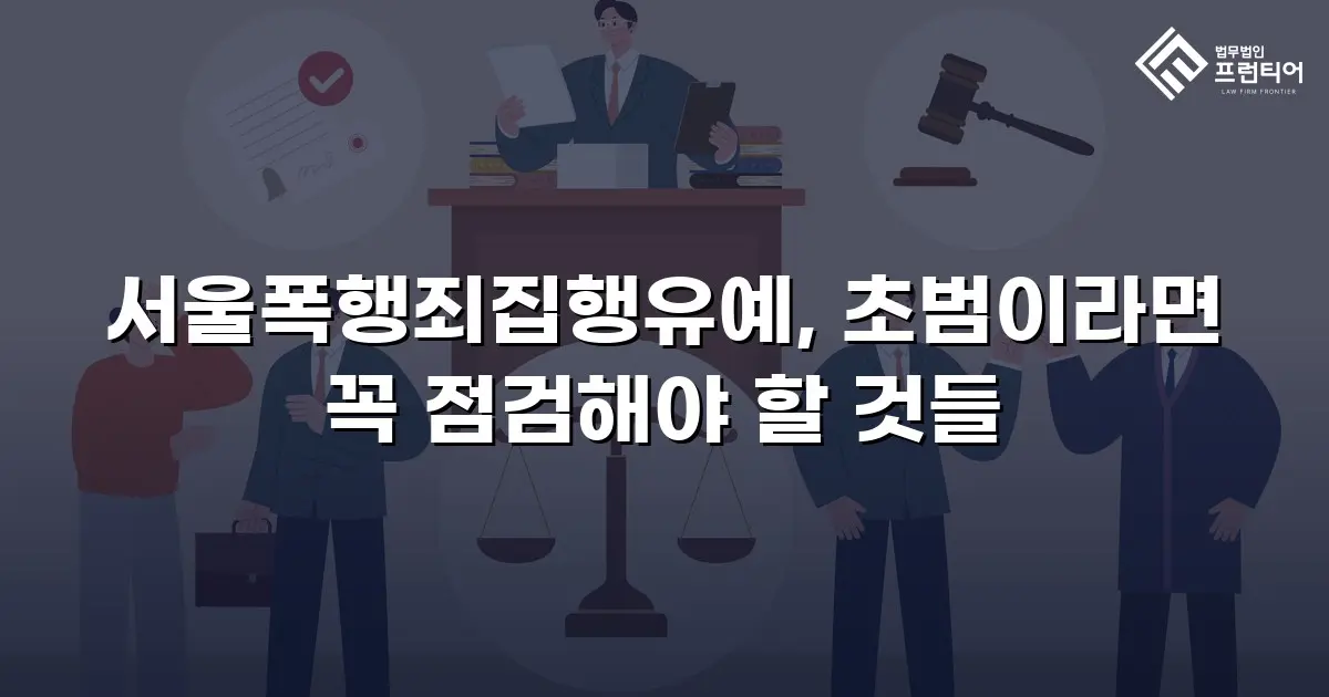 서울폭행죄집행유예, 초범이라면 꼭 점검해야 할 것들