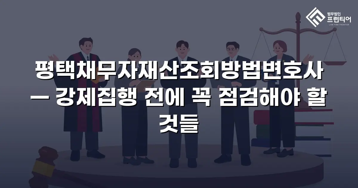 평택채무자재산조회방법변호사 — 강제집행 전에 꼭 점검해야 할 것들