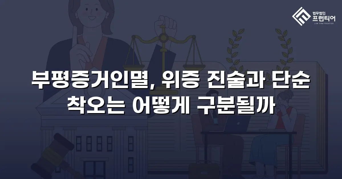 부평증거인멸, 위증 진술과 단순 착오는 어떻게 구분될까