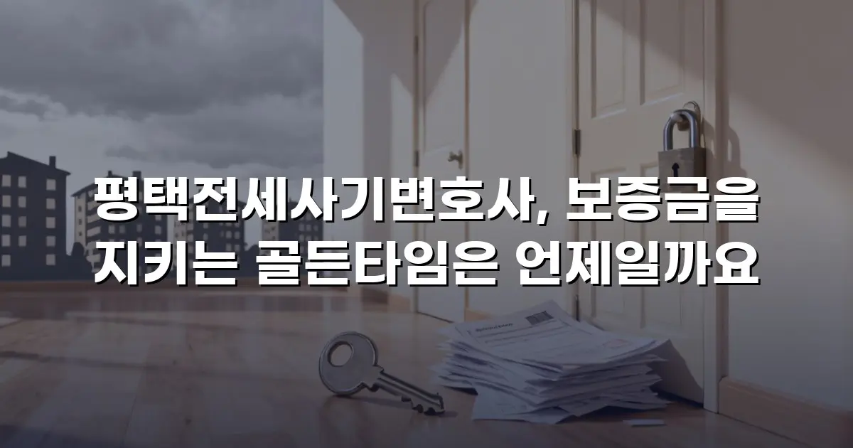 평택전세사기변호사, 보증금을 지키는 골든타임은 언제일까요